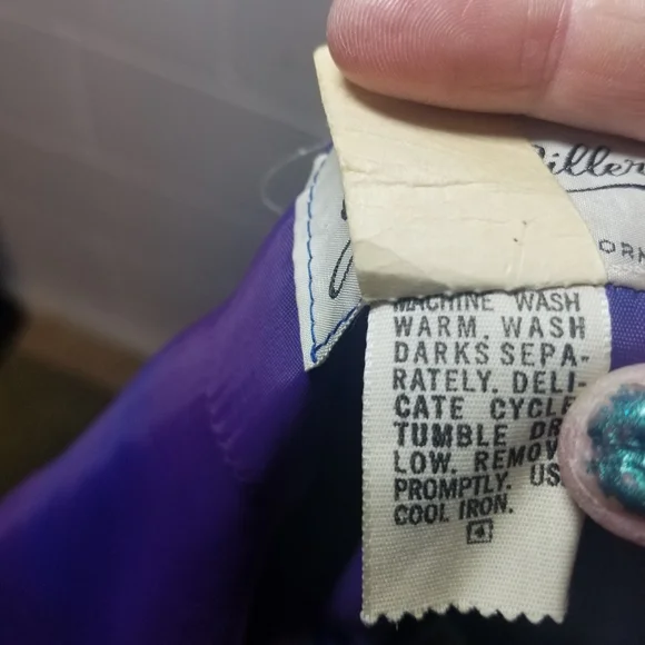 Vtg 70s Julie Miller polka dot cut out back ruffle maxi dress - Picture 9 of 10